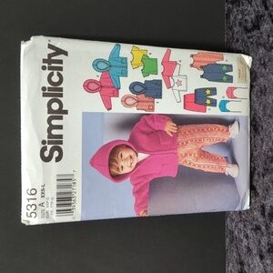 Simplicity 5316 Uncut Baby Sewing Pattern Size A (XXS, XS, S, M, L)